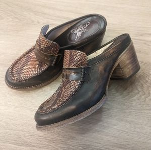 Freebird by Steven Snake Print and Black Mules